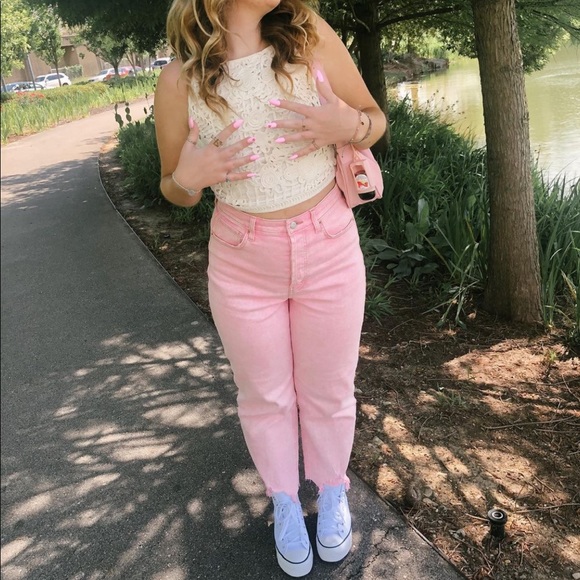 Target Wild Fable Pink Mom Jeans 